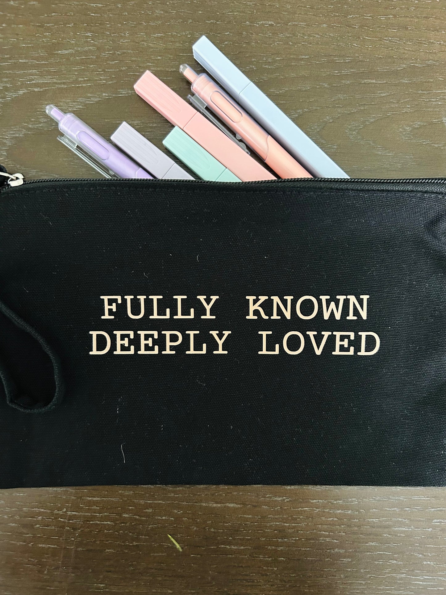 Fully Known Deeply Love Canvas Pouch| Christian Everyday Organizer