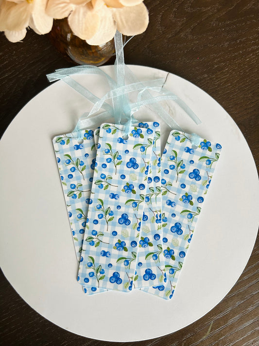 Blueberry Gingham Bookmark
