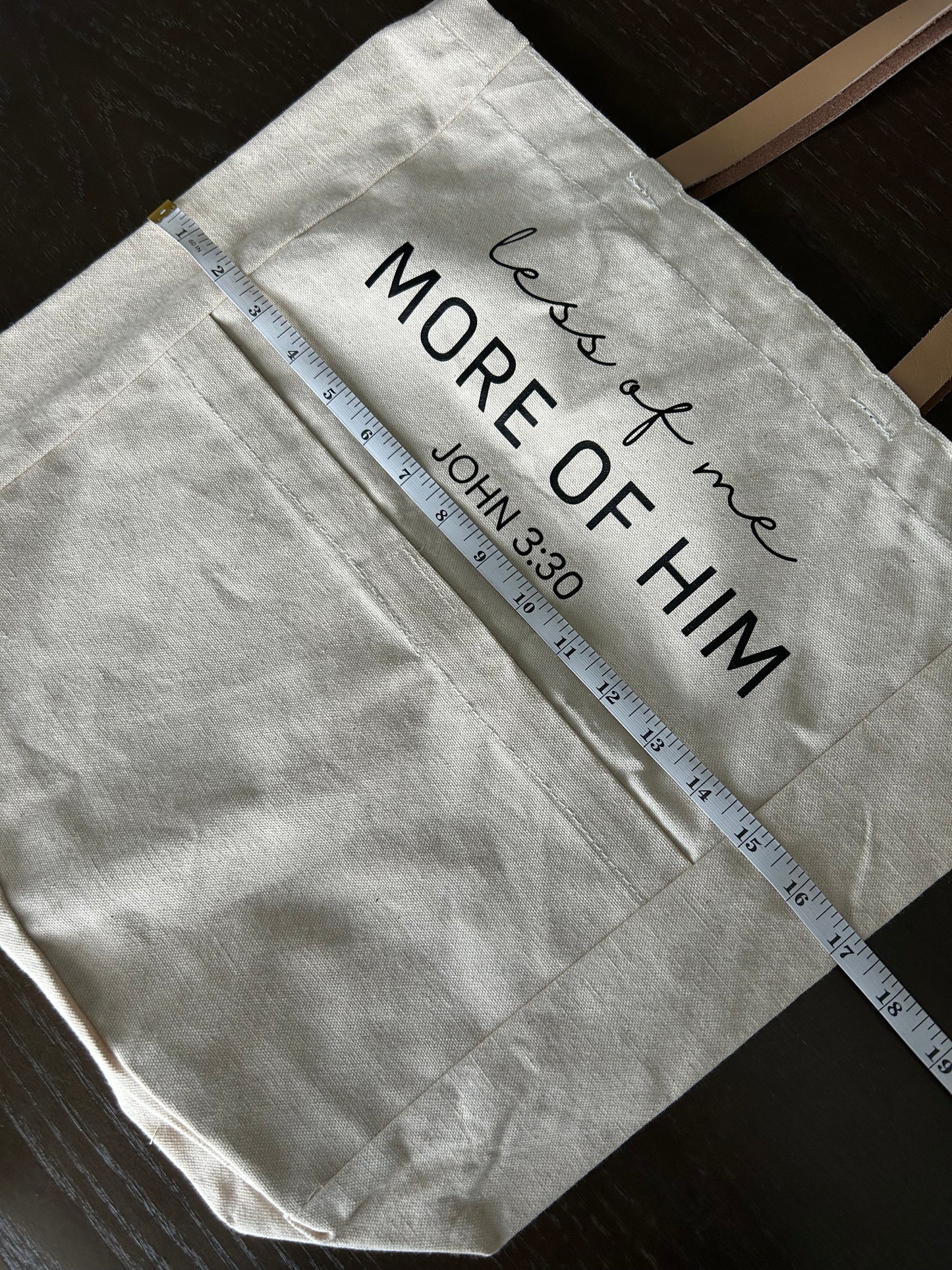 Less of Me, More of Him Tote Bag| John 3:30 Christian Canvas Tote Bag