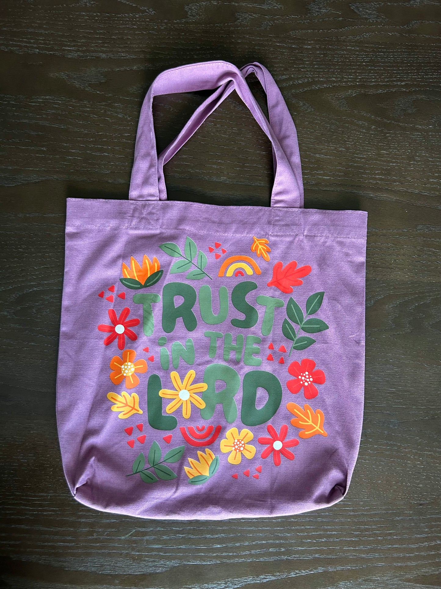 Trust in the Lord Tote Bag| Colorful Christian Canvas Tote