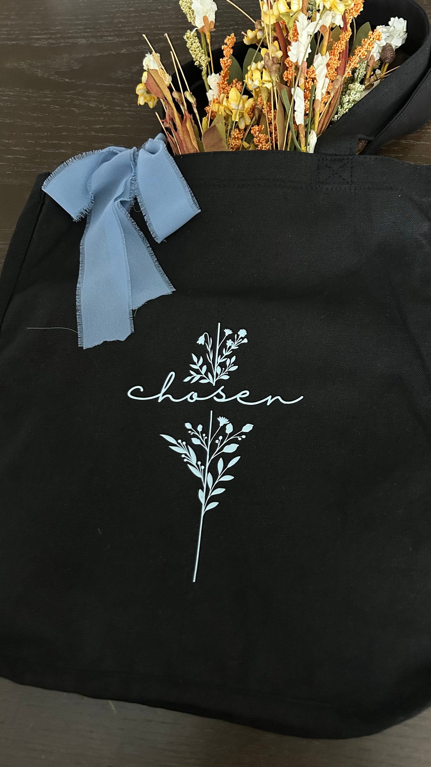 Chosen Floral Canvas Tote Bag| Christian Everyday Tote