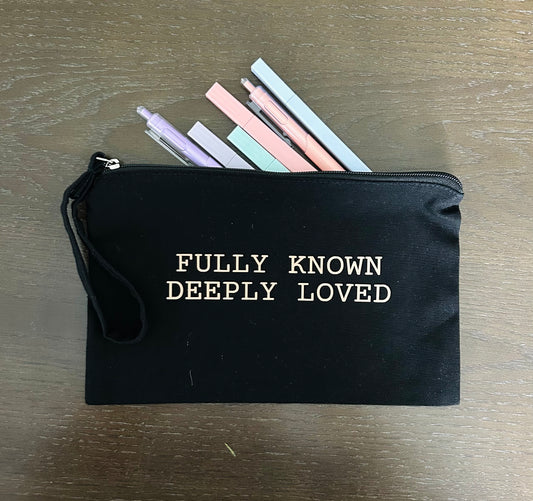 Fully Known Deeply Love Canvas Pouch| Christian Everyday Organizer