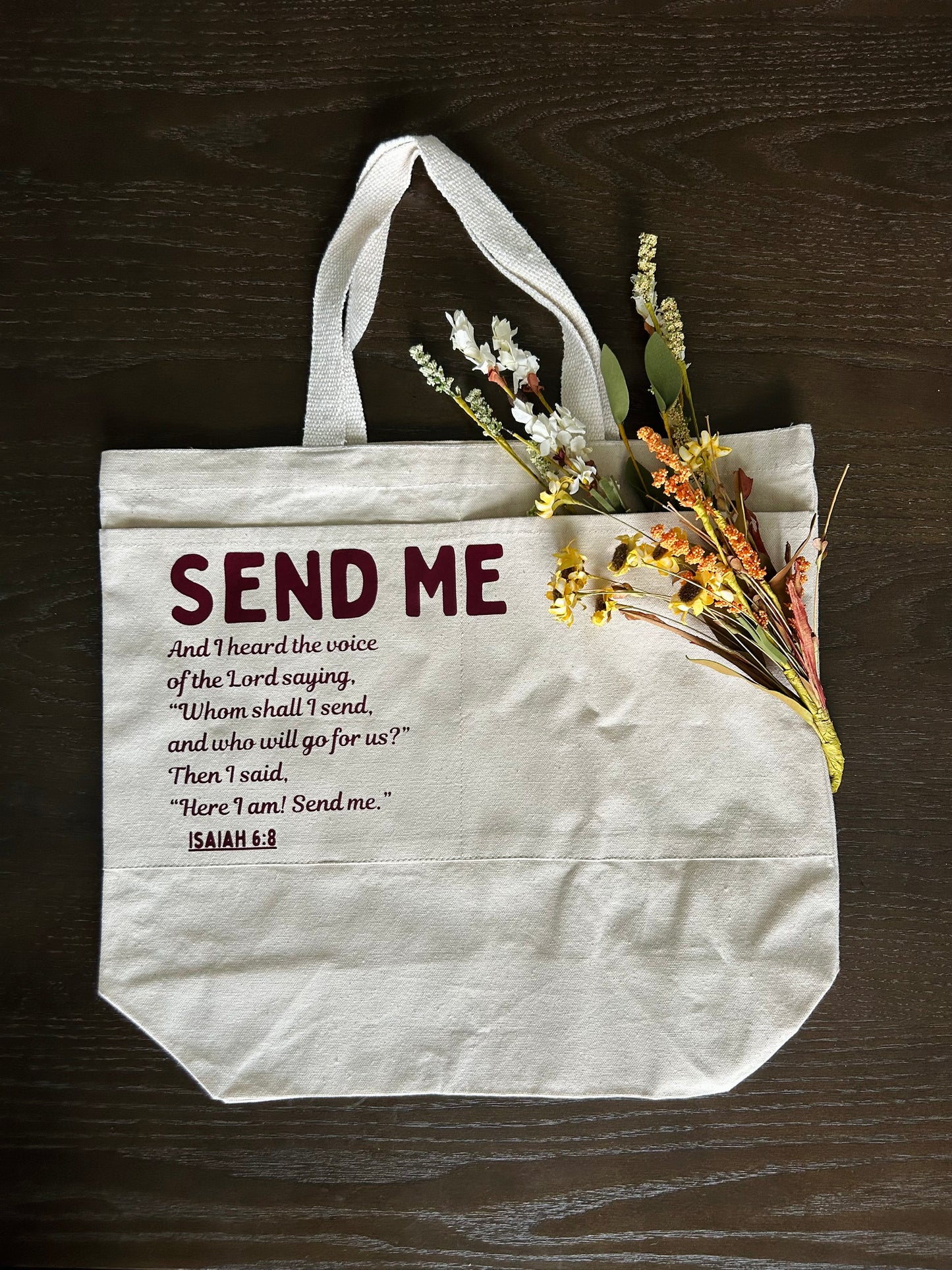 Send Me Tote| Isaiah 6:8 Christian Tote Bag